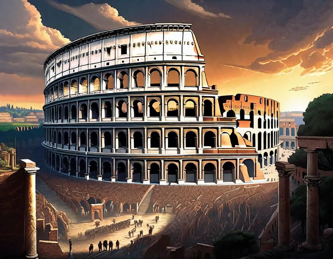 Restored Colosseum in Rome, Digital Matte Painting