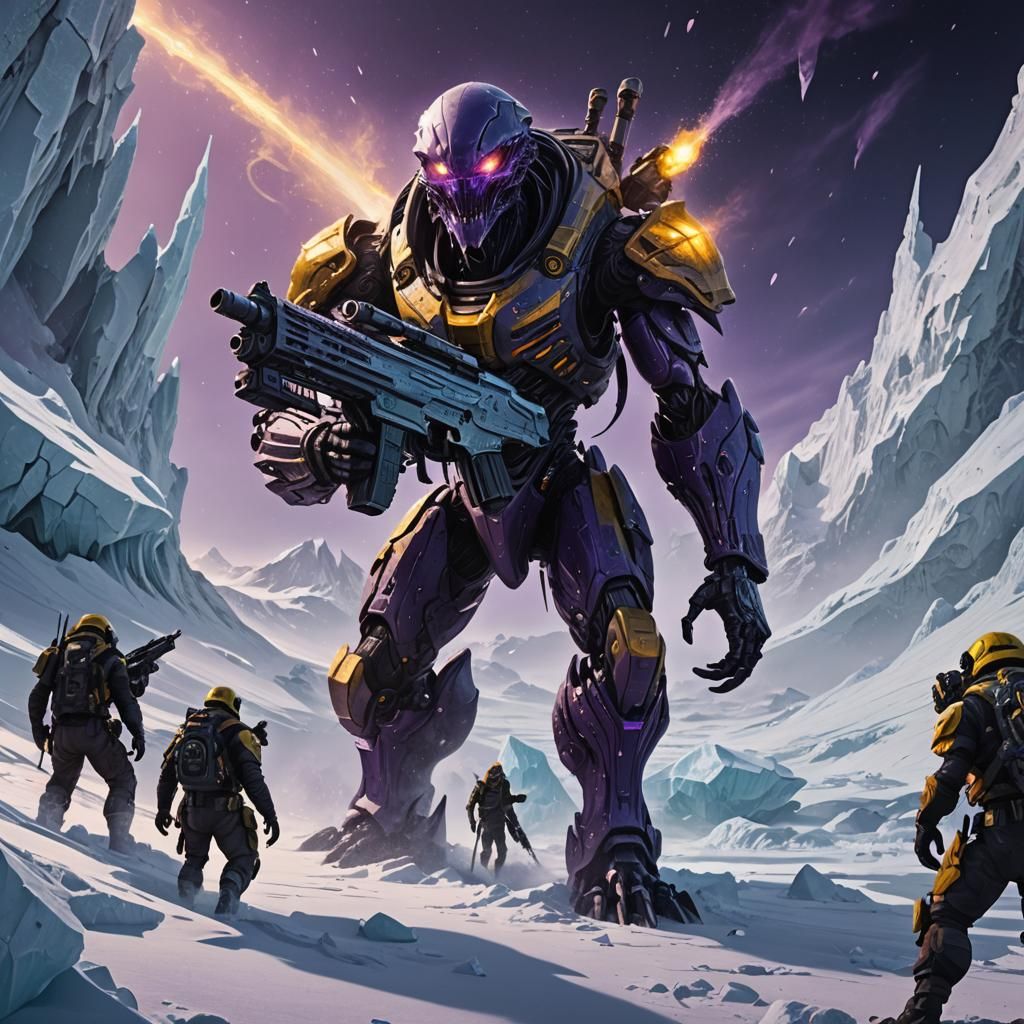 Alien Invasion of Antarctica: Dark Fantasy Concept Art