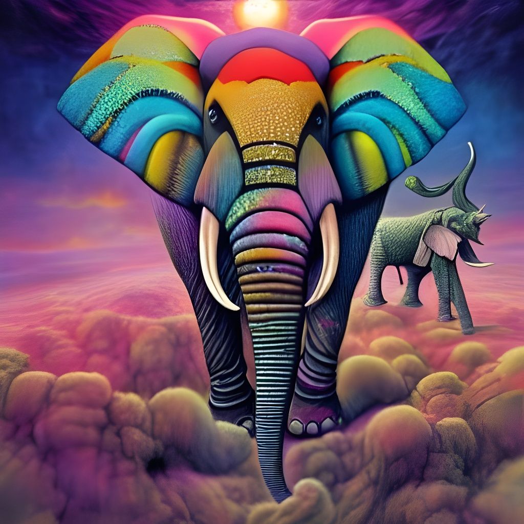 "Biggest Elephant in the colorful Astral World"