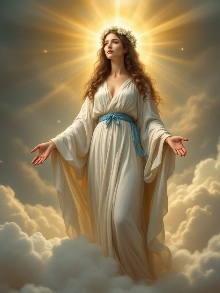 Ethereal Virgin Immaculata in Italian Renaissance Style