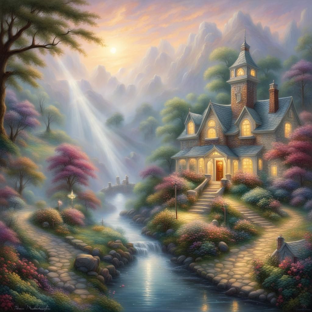 Ethereal Fantasy Landscape in Hyperdetailed Style