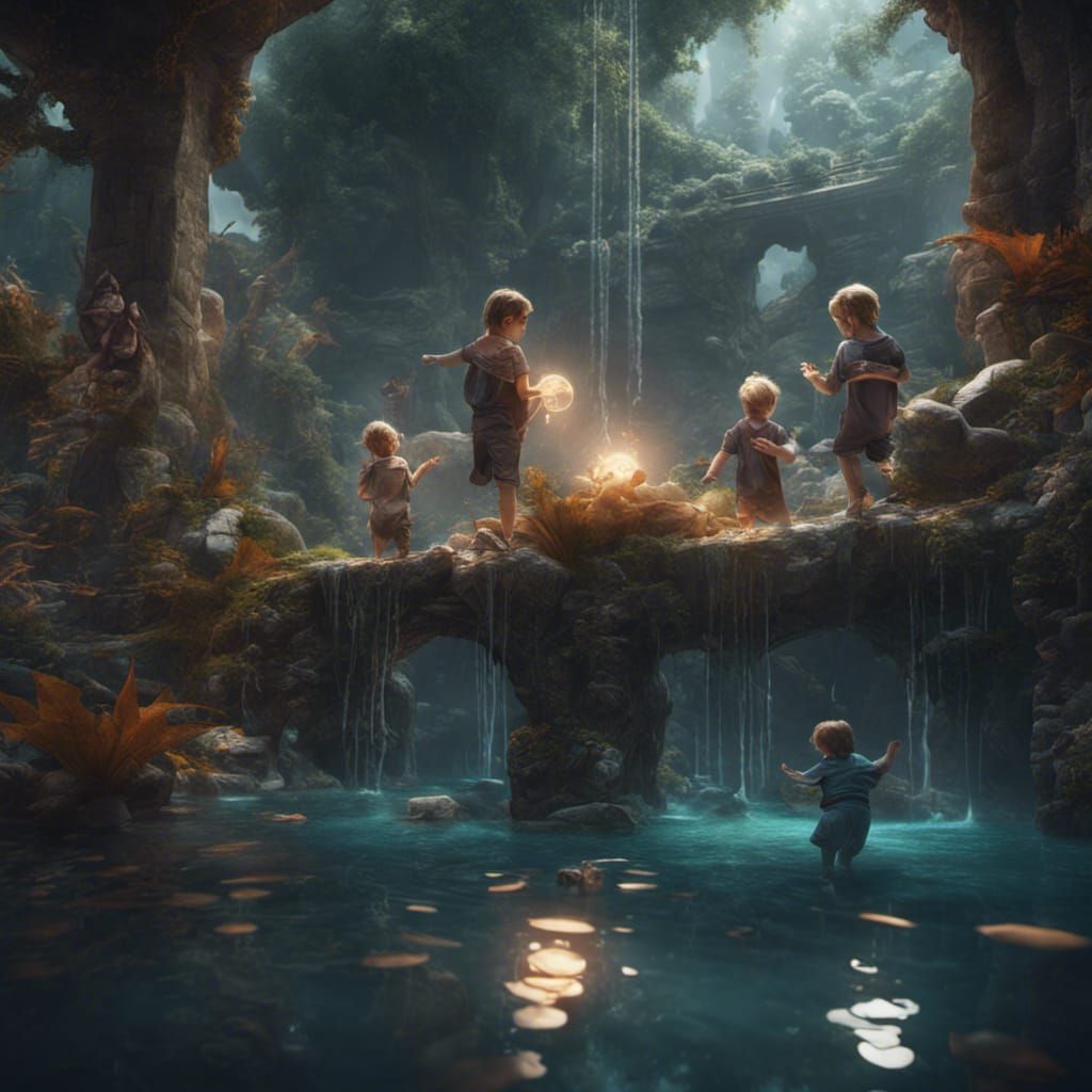 Mystical Pool Scene: Fantasy Concept Art