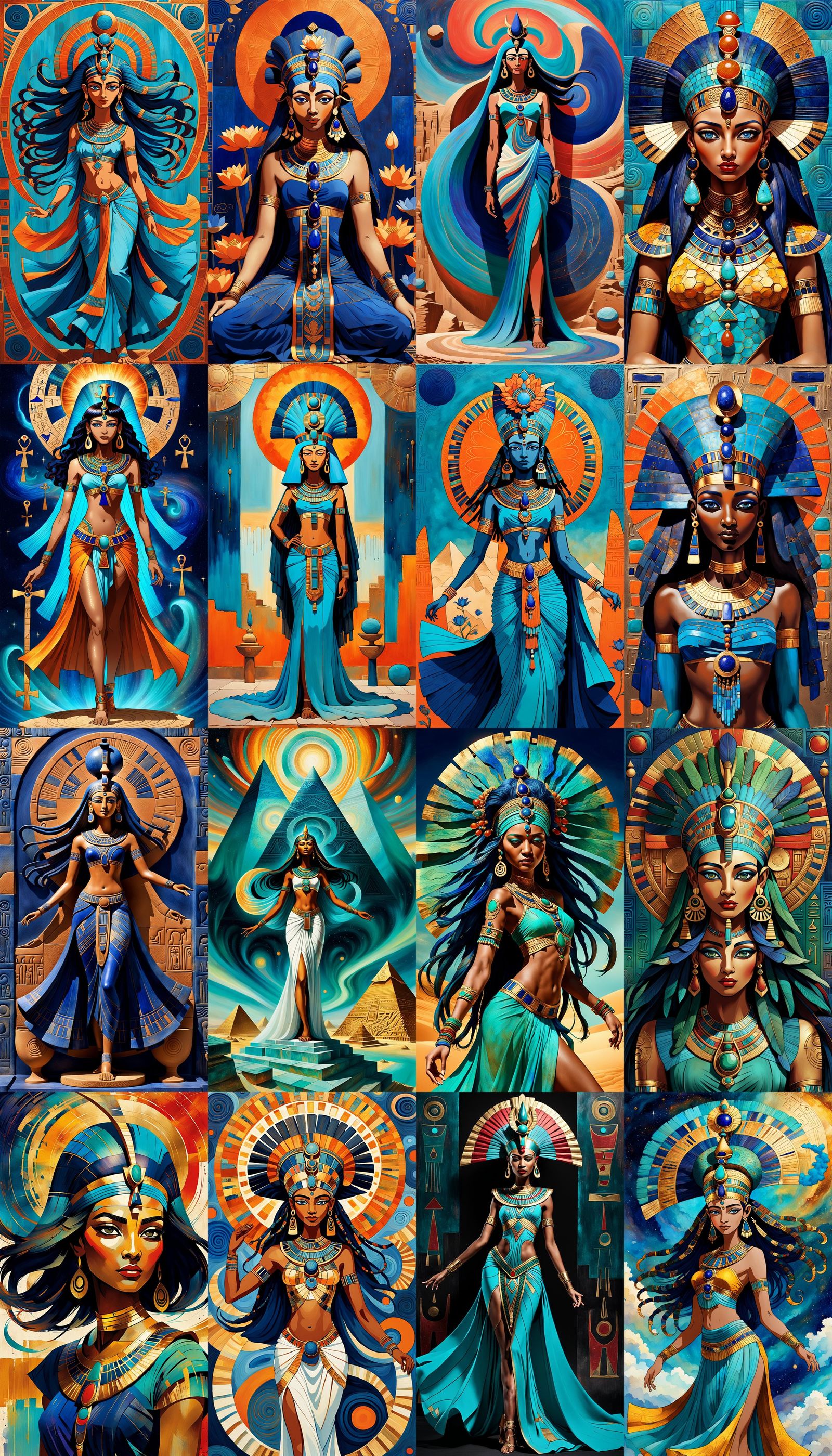 Kiun Egyptian Goddess in Abstract Art