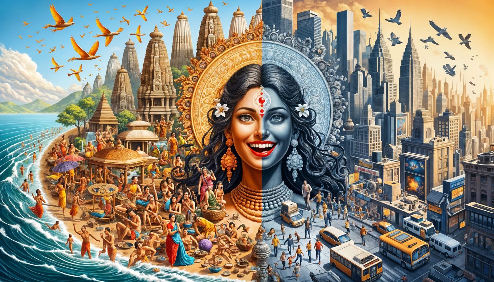 Divine Entity Embodies Ancient and Modern Harmony