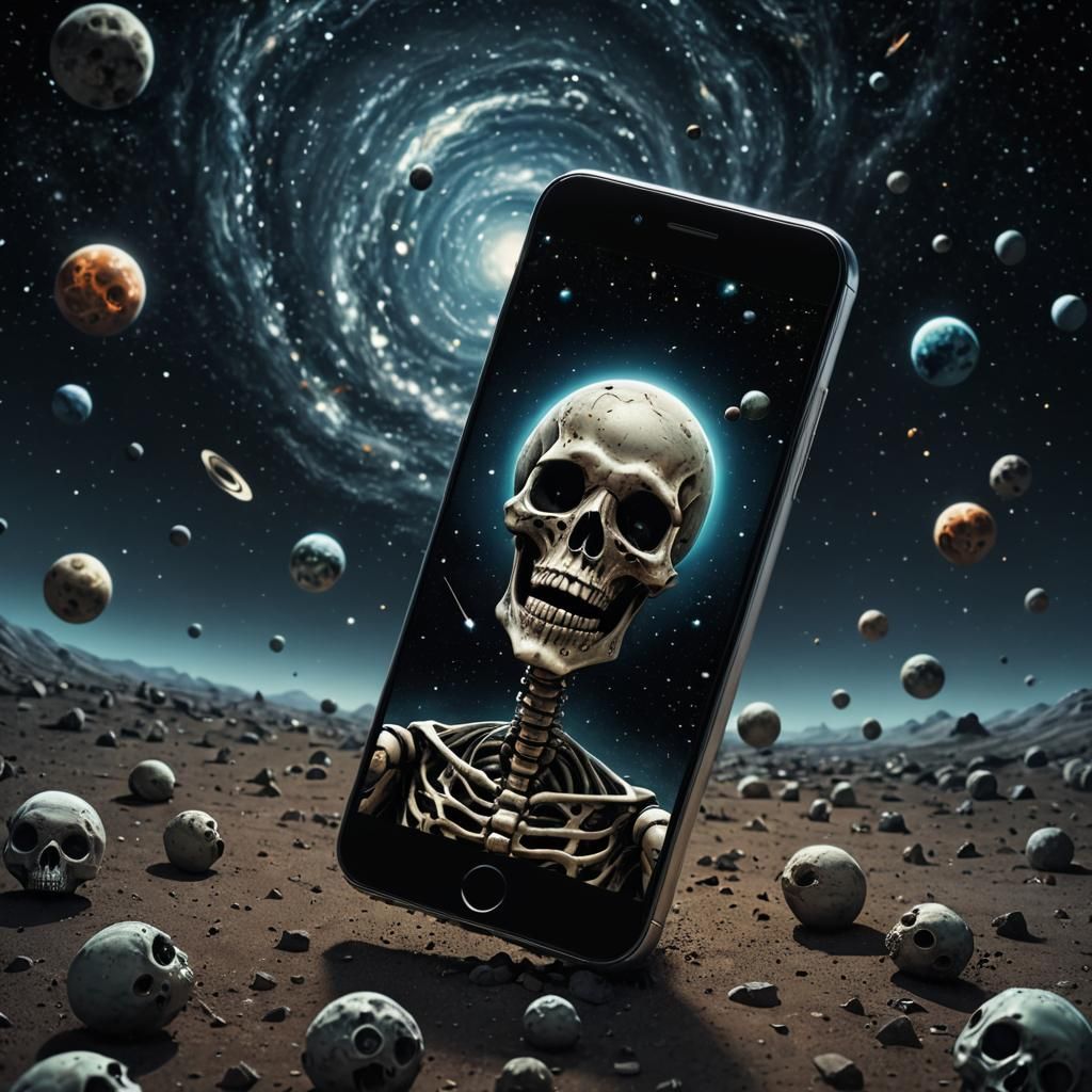 Humorous Phone Tumbling Through Space in 3D