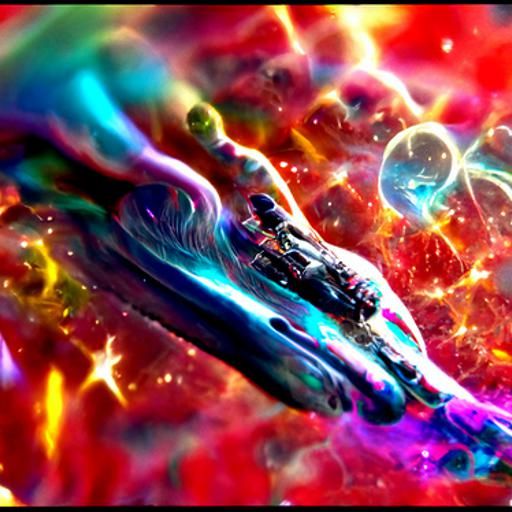 Cosmic Space Galaxies: Holographic Astral Illustration