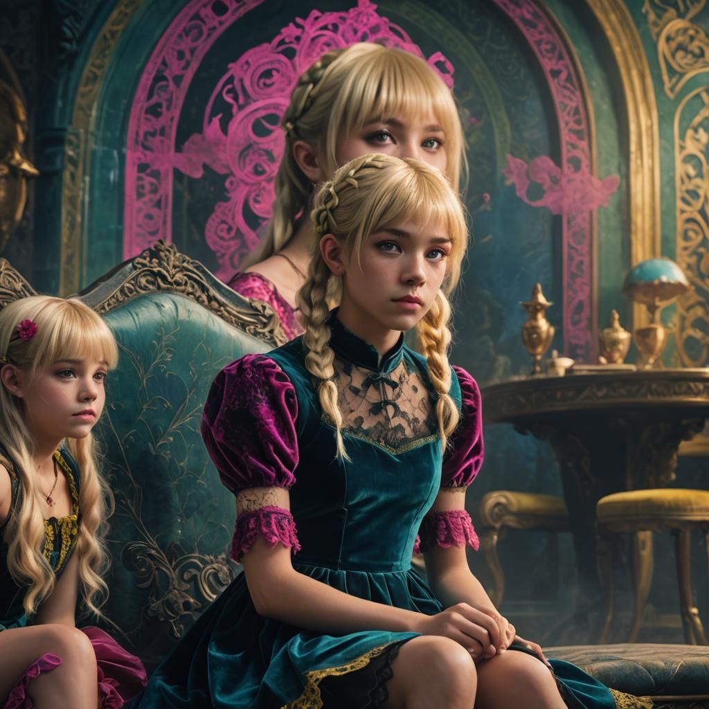 Teenage Boy in Velvet Dress, Fantasy Concept Art