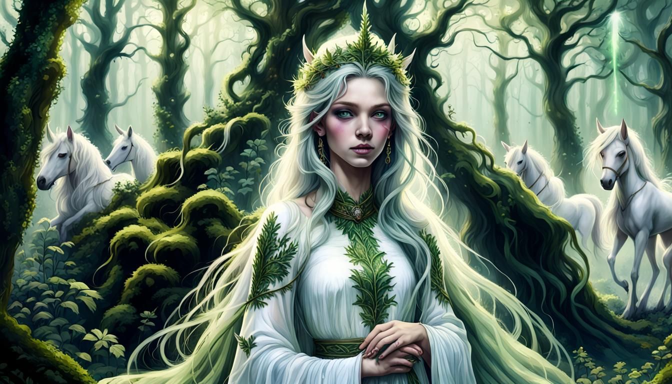 Mielikki the Finnish goddess of the forest, hunting, druids and wanderers.