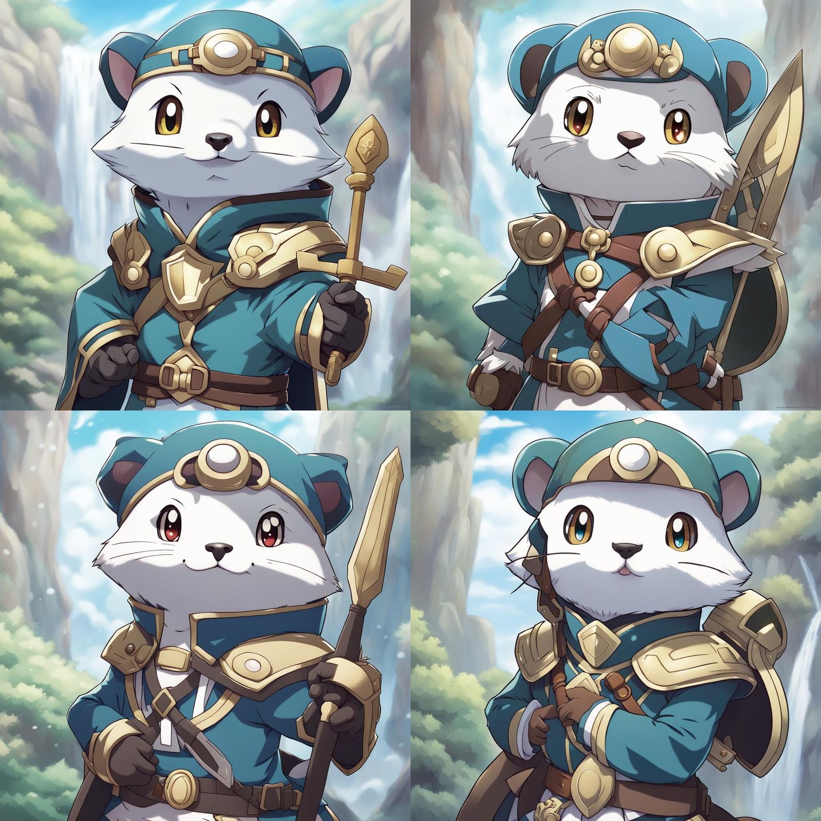 Oshawott Paladin: Pokemon Cartoon in Anime Style