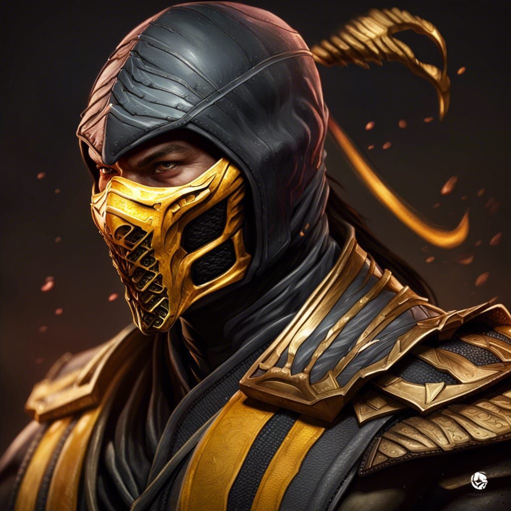 Scorpion Portrait in Hyperdetailed Splash Art Style
