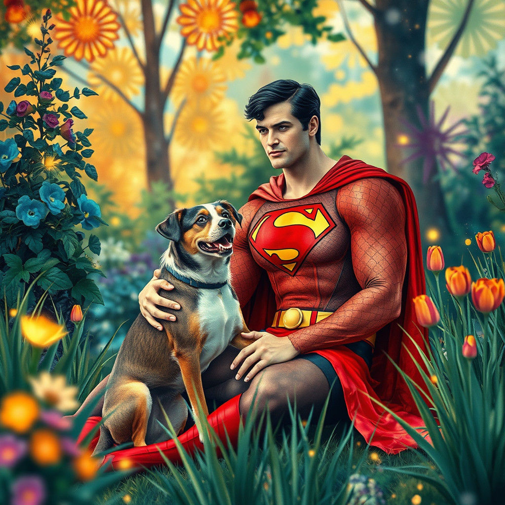 Superman and a Dog
