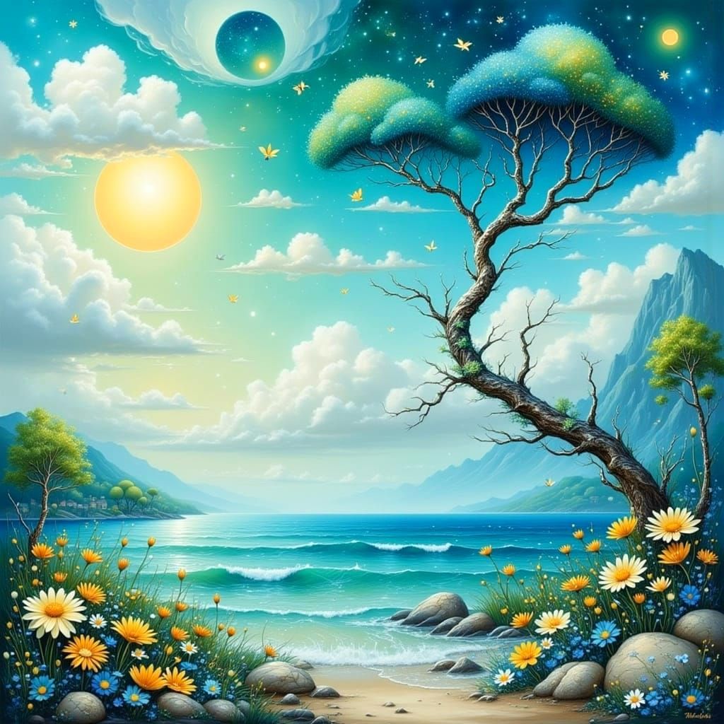 Turquoise Seascape Radiates Peace and Joy