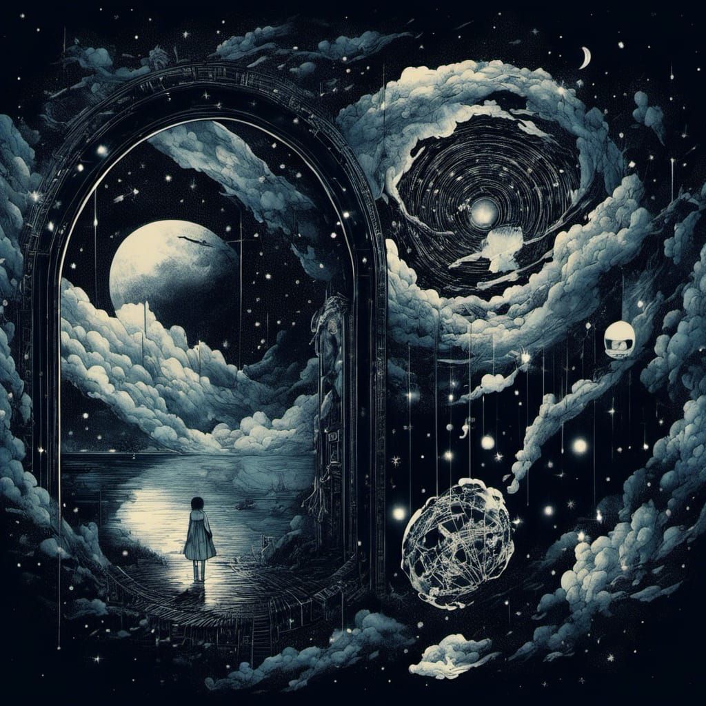 Surrealist Double Exposure: Macabre Portals to Melancholy