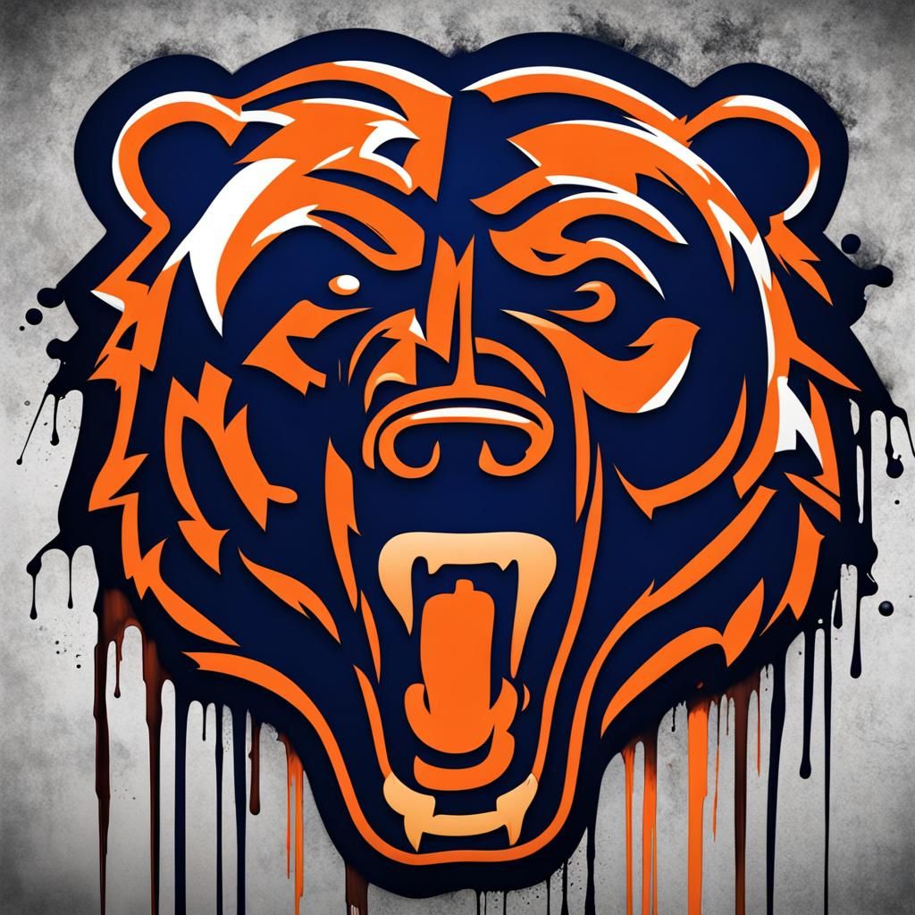 Chicago Bears Logo in Graffiti Street Art