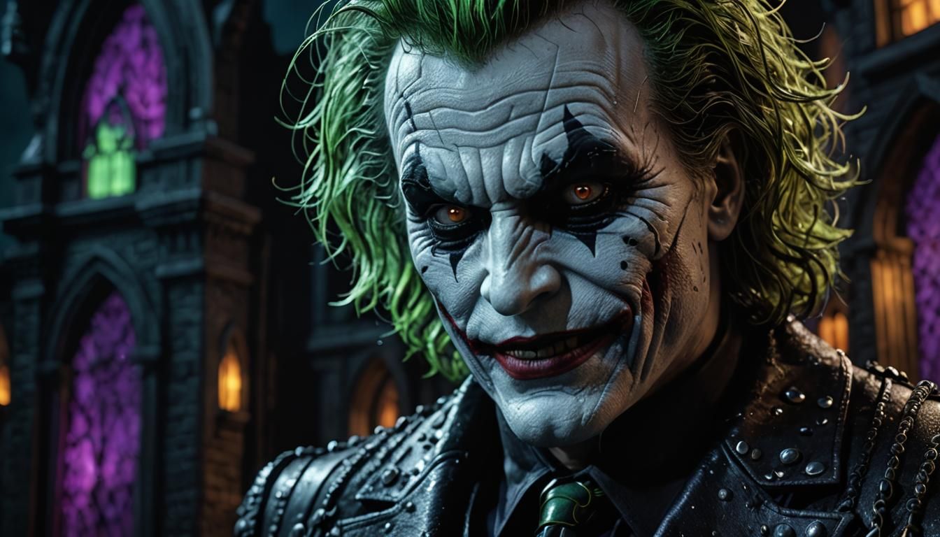 Joker Overlooking Arkham Asylum in Macro Photography
