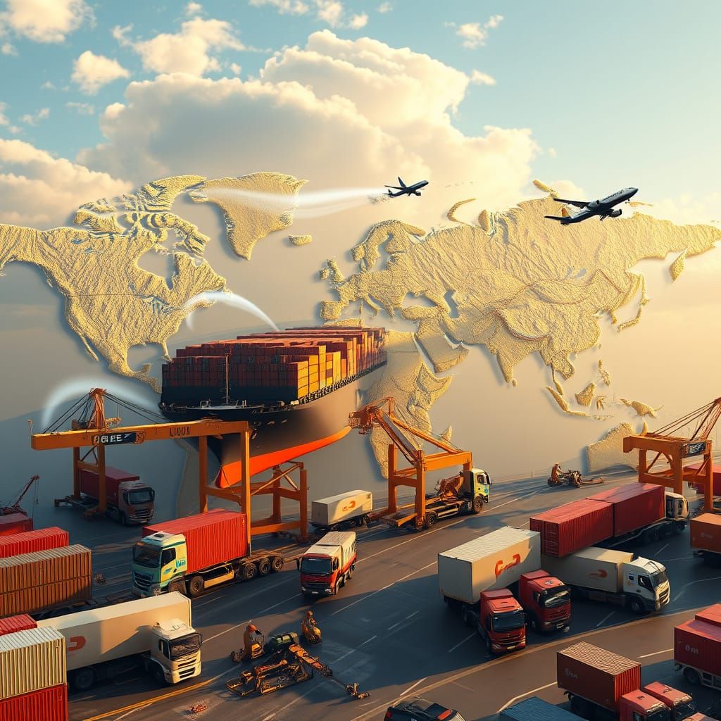 Global Supply Chain Logistics in Photorealistic 3D