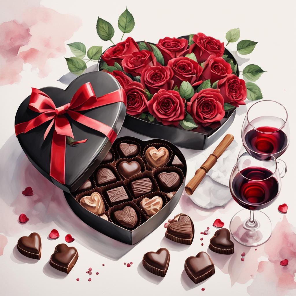 Chocolates and roses