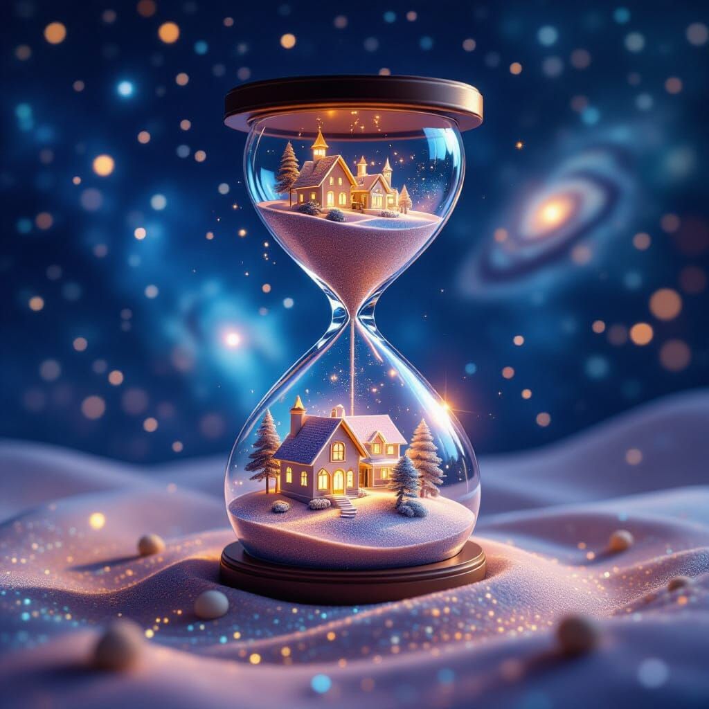Cosmic Village Inside Celestial Hourglass