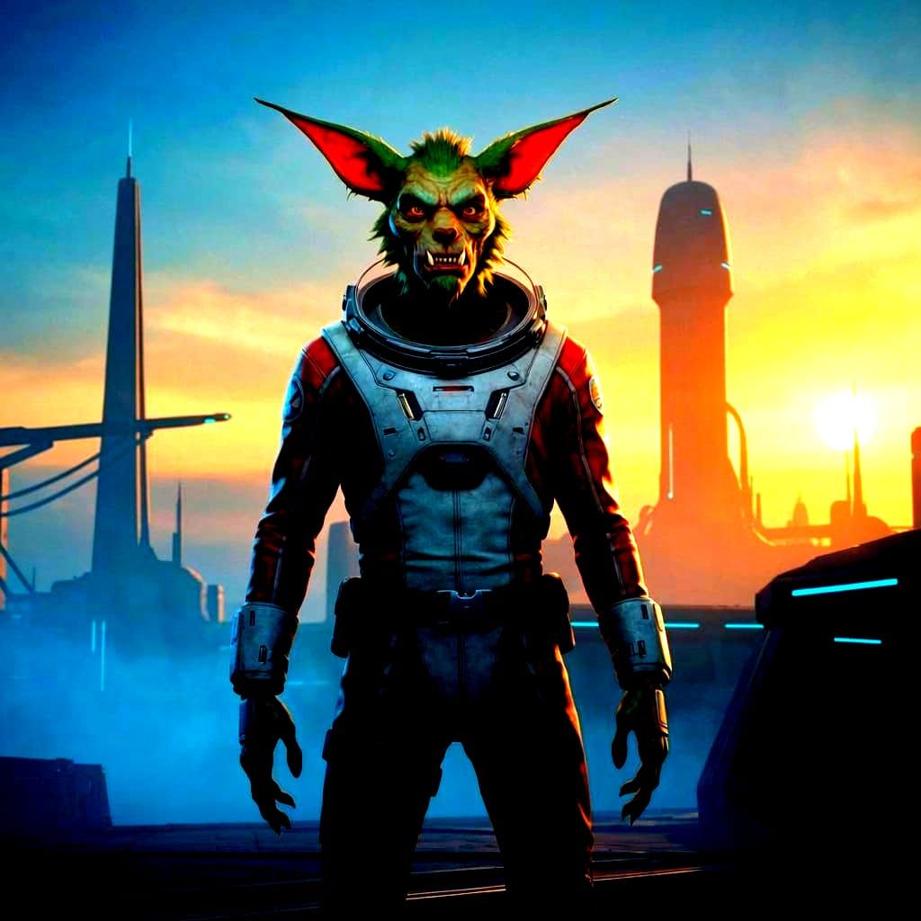 Lepi Smuggler Captain in Red and White Spacesuit