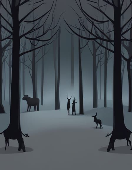 Haunted Forest: Shadow People and Reindeer