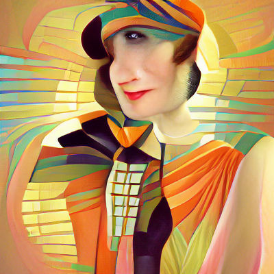 Art Deco Portrait of a Woman in 1920s Style