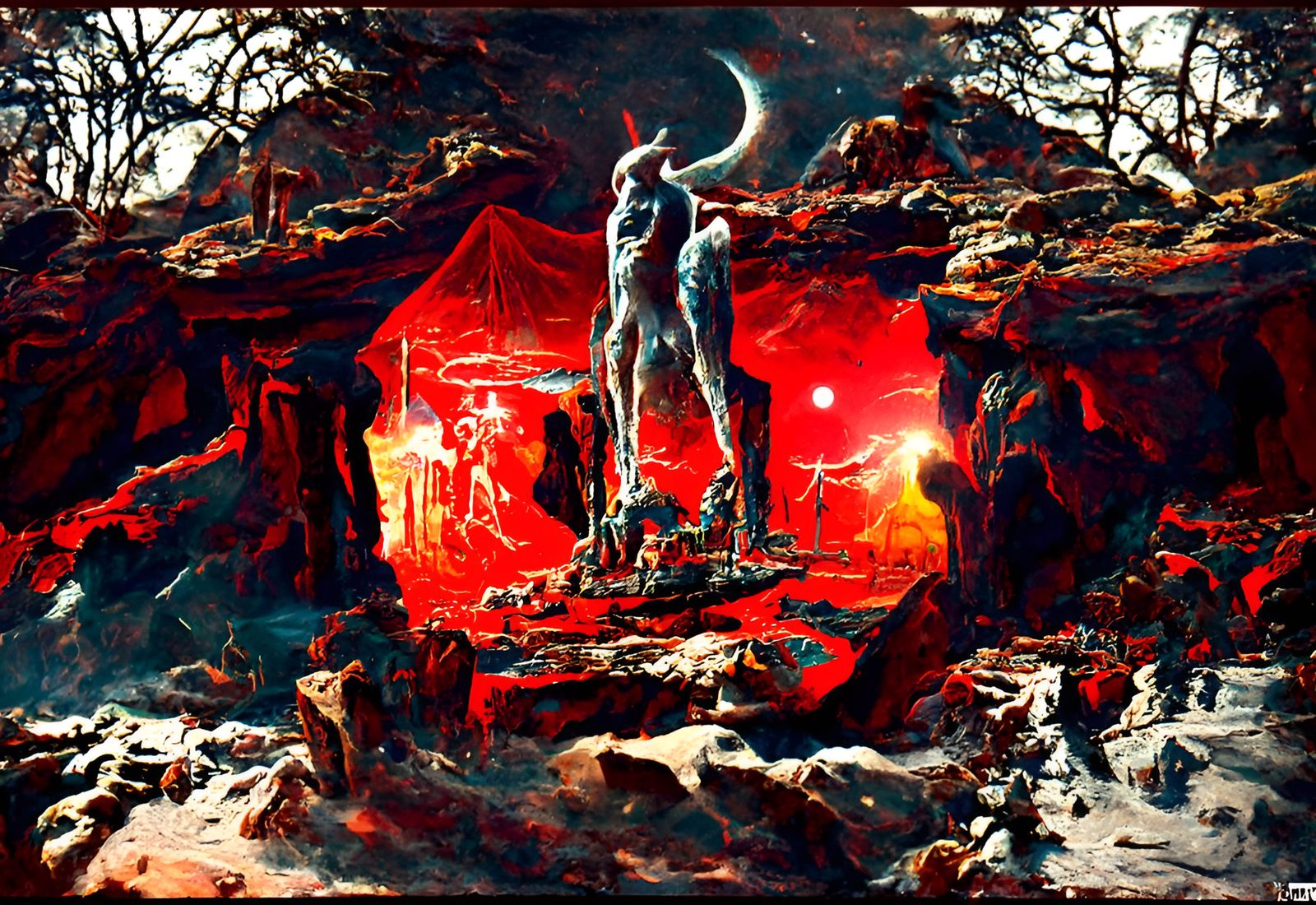 Infernal Devil's Den: Mixed Media Astral Illustration