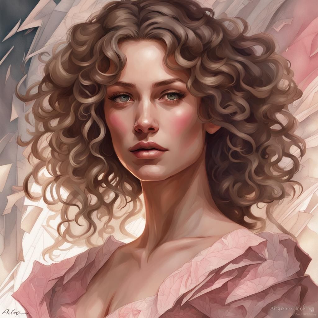 Woman in Book Page Dress: Hyperdetailed Digital Portrait