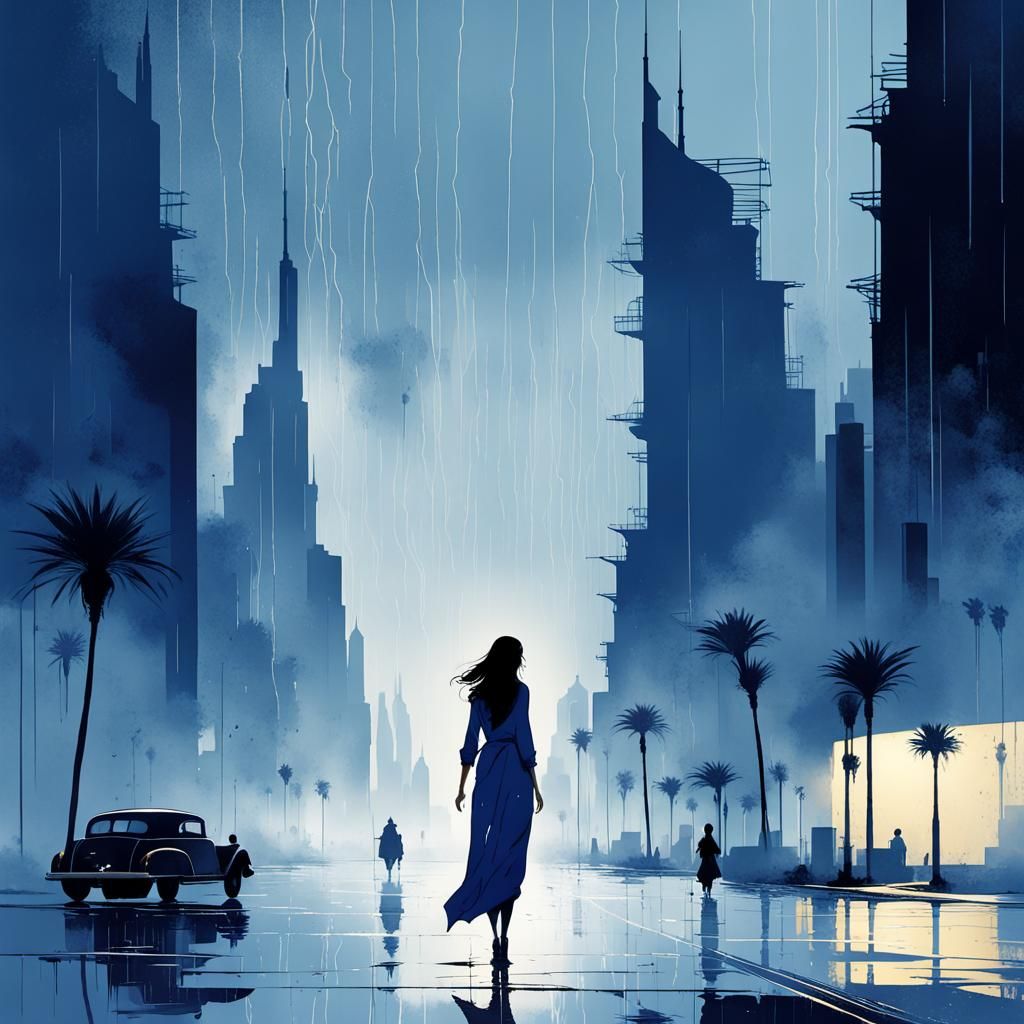 Arabian Lady in Dubai Storm: Constructivist Poster Art