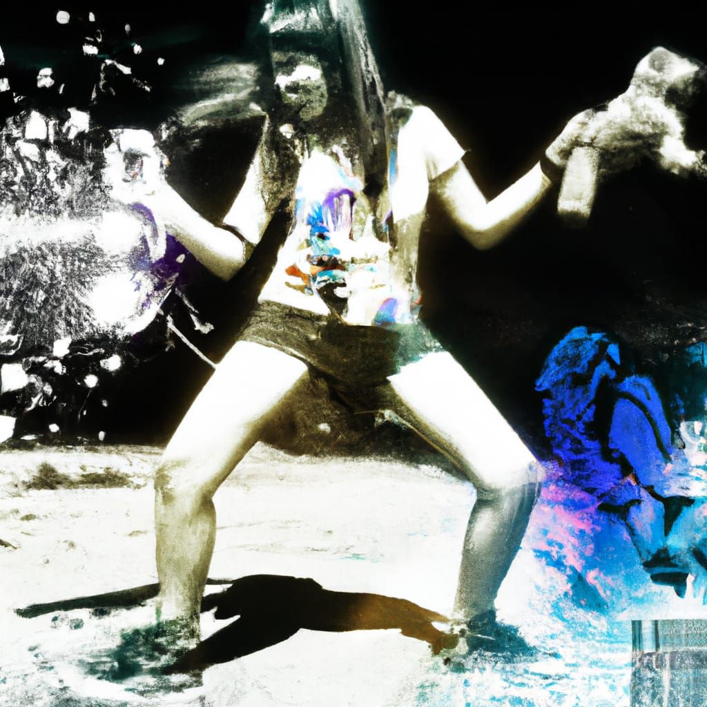 Surreal Street Party Scene with Cyberpunk Influences