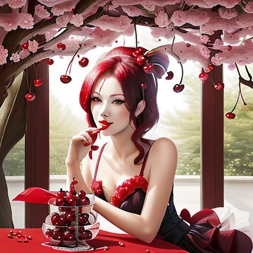 cherries symbolize love, passion, and good fortune.
