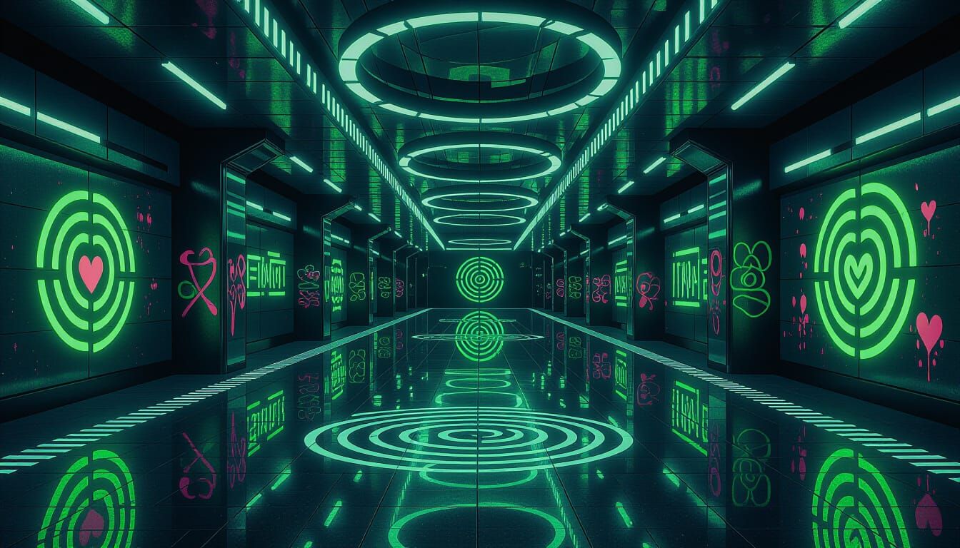 Utopian Future Metro Station in Frutiger Metro Style