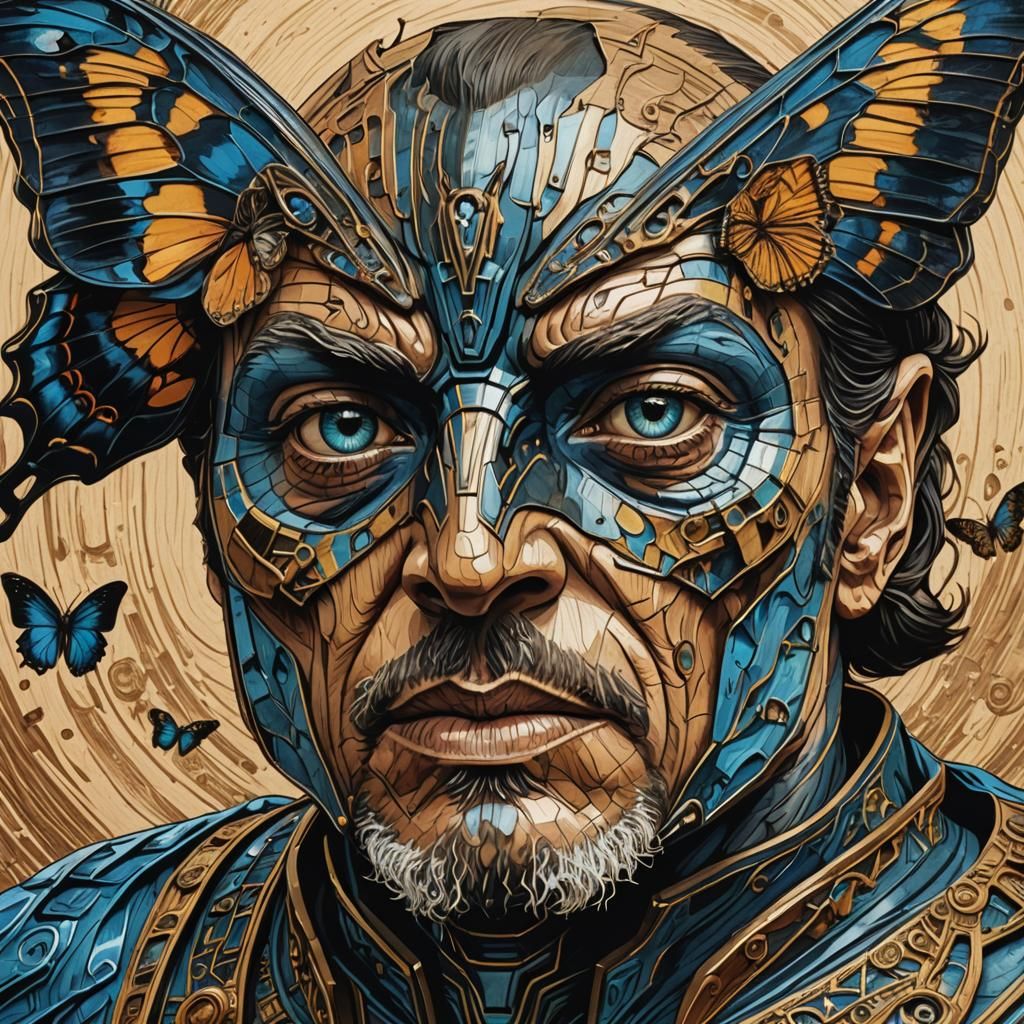 Detailed Morpho Butterfly in Hyperrealistic Splash Art