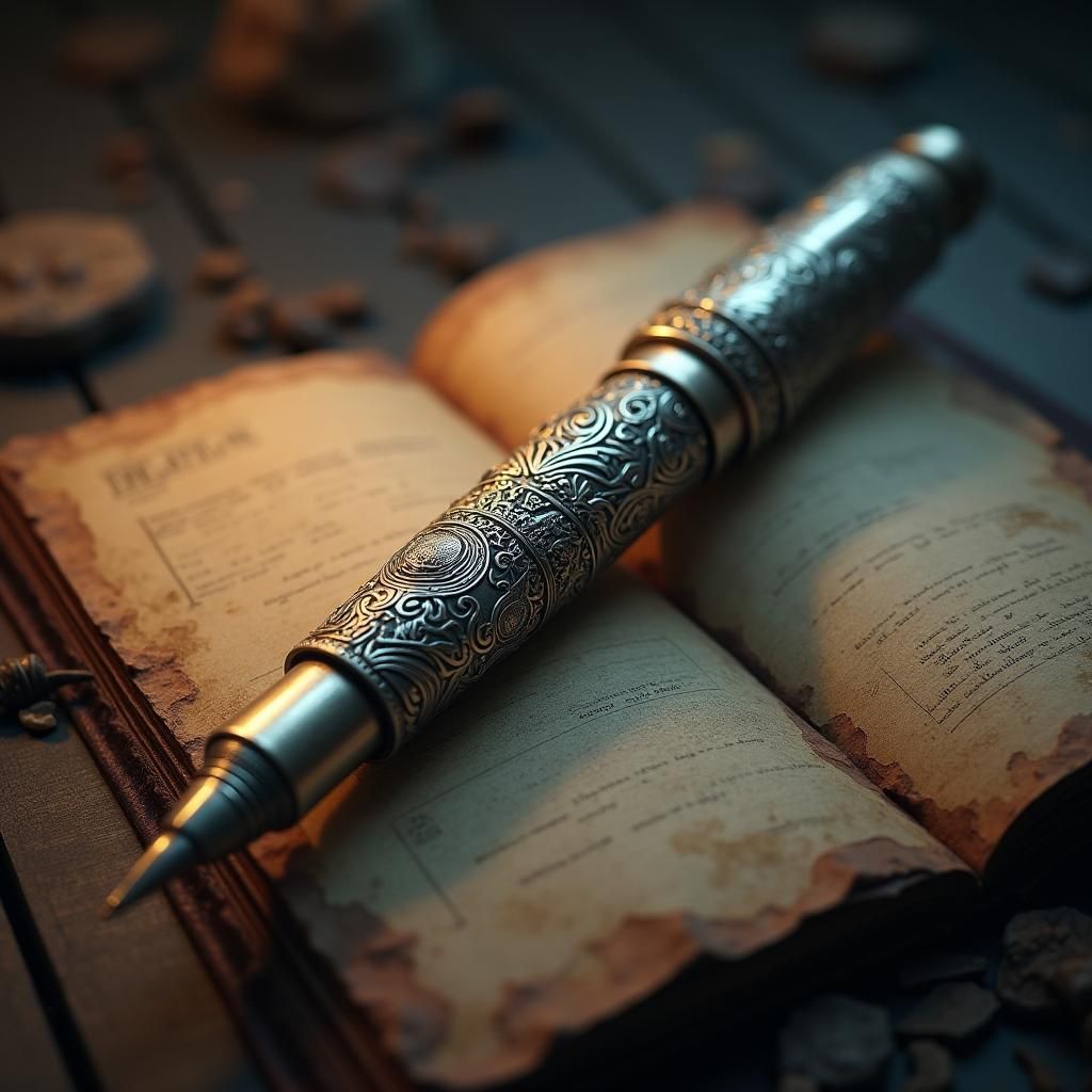 Medieval Fantasy Pen in Matte Painting Style