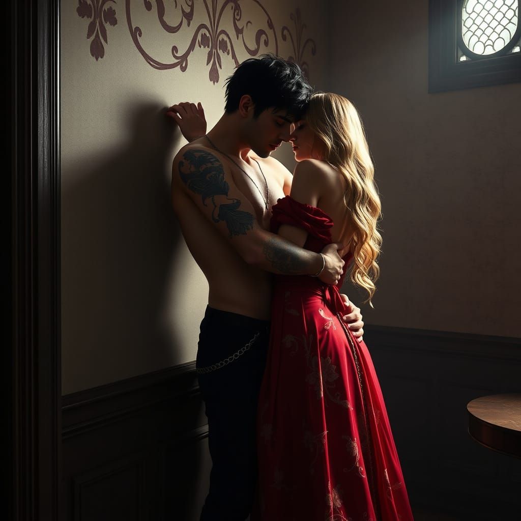 Dark Gothic Lovers in Intimate Matte Painting