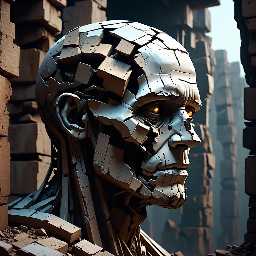 Crumbling Foundation Pillars of Reality: Surreal Concept Art