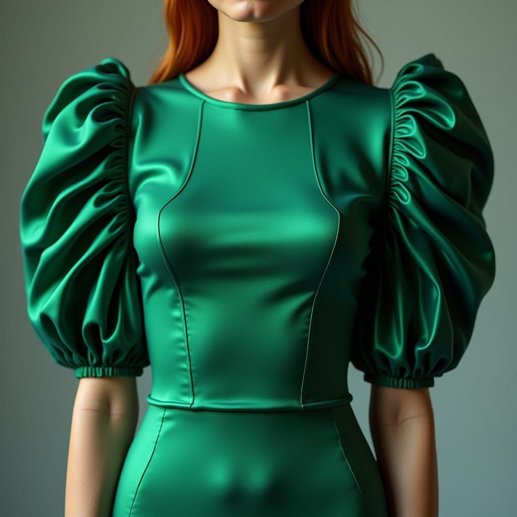 Elegant Pleated Bell Sleeve T-Shirt Design