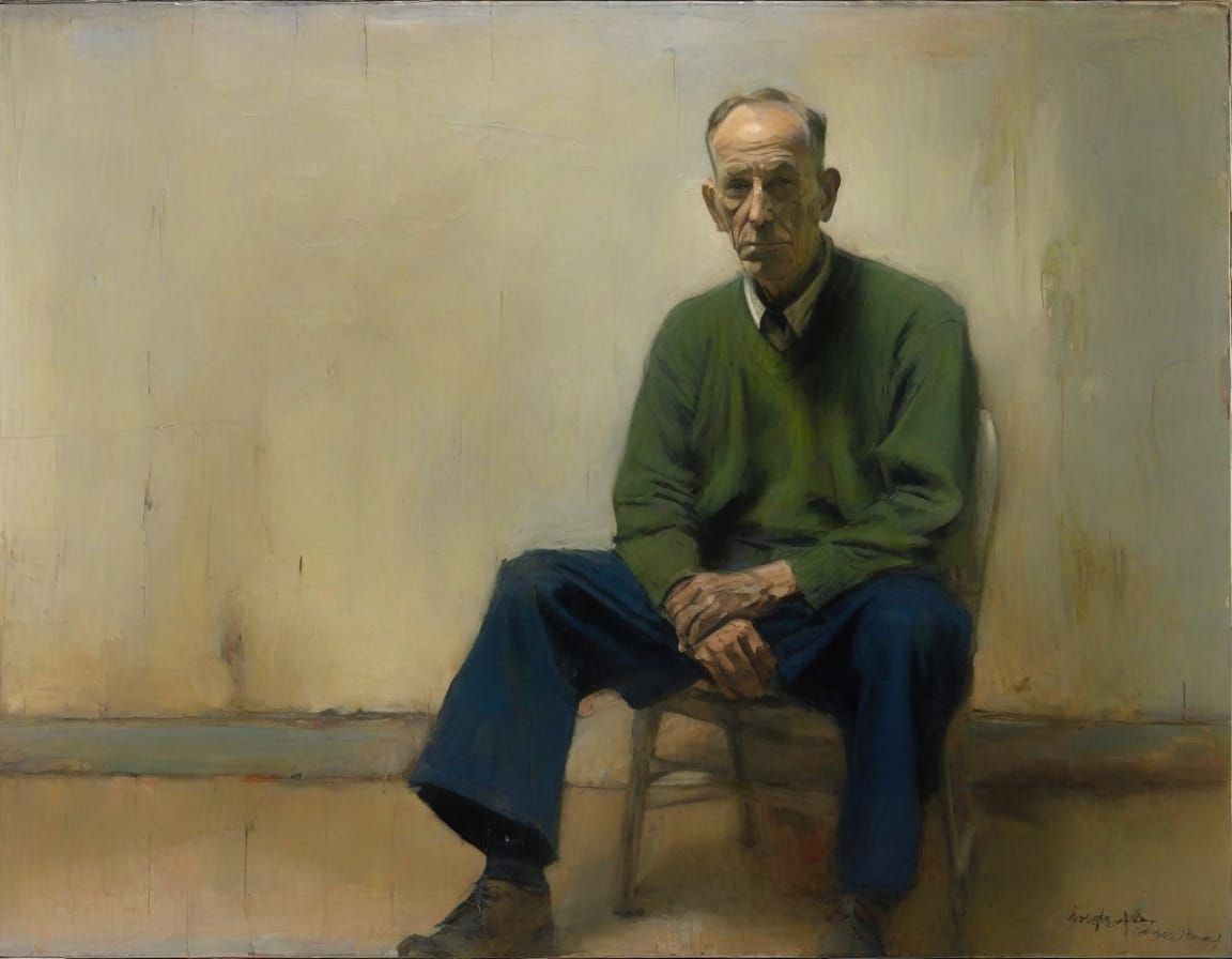 Sorrowful Portrait in Impressionist Style