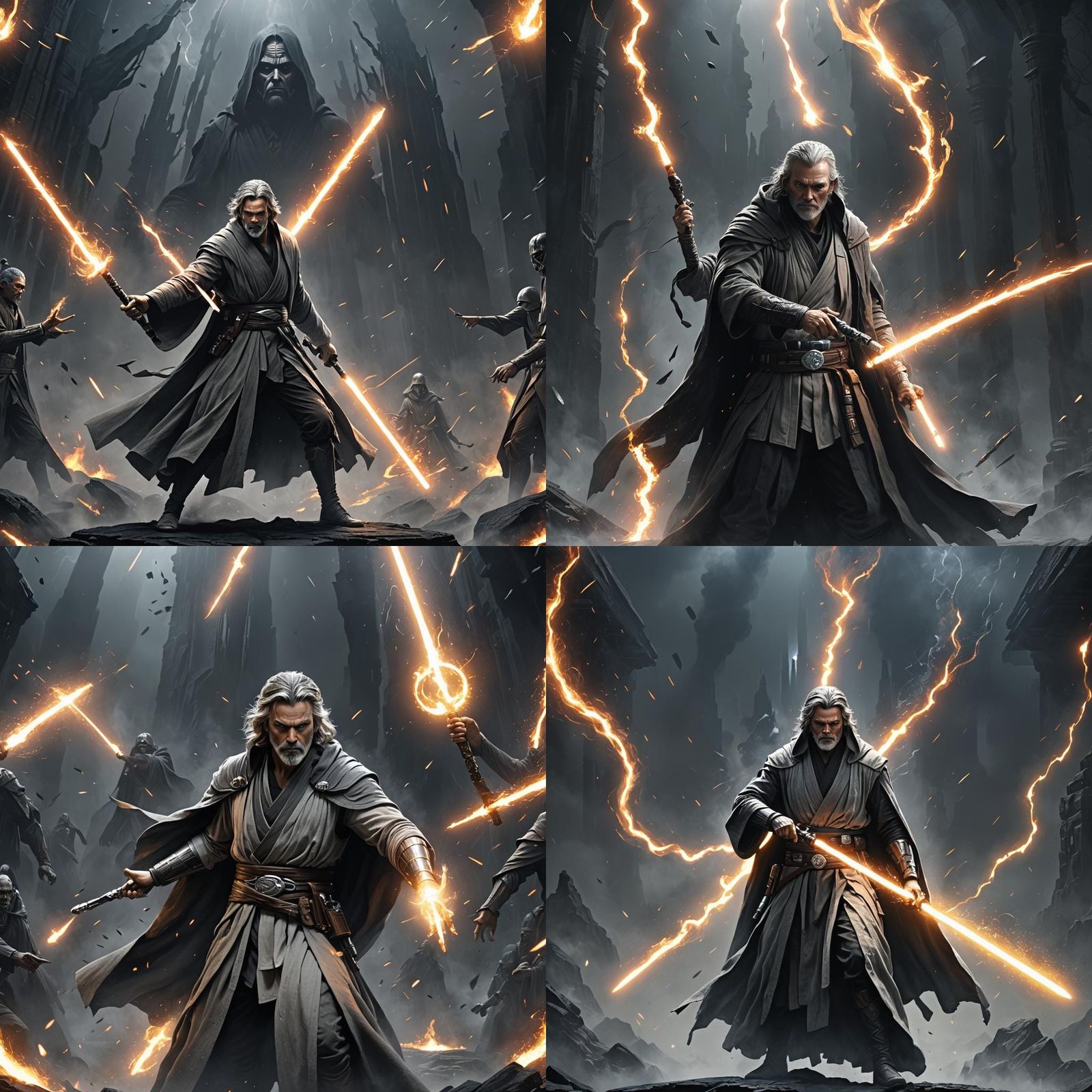 Balanced Grey Jedi Wields Dark and Light Magic
