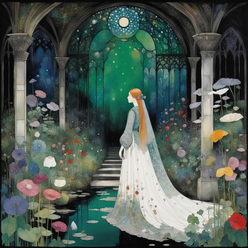 Enchanted Secret Garden: Art Nouveau Illustration