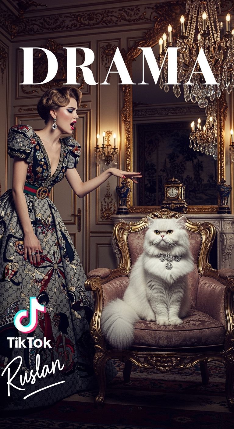 High Fashion Meme Reimagined: Woman Yelling at Cat
