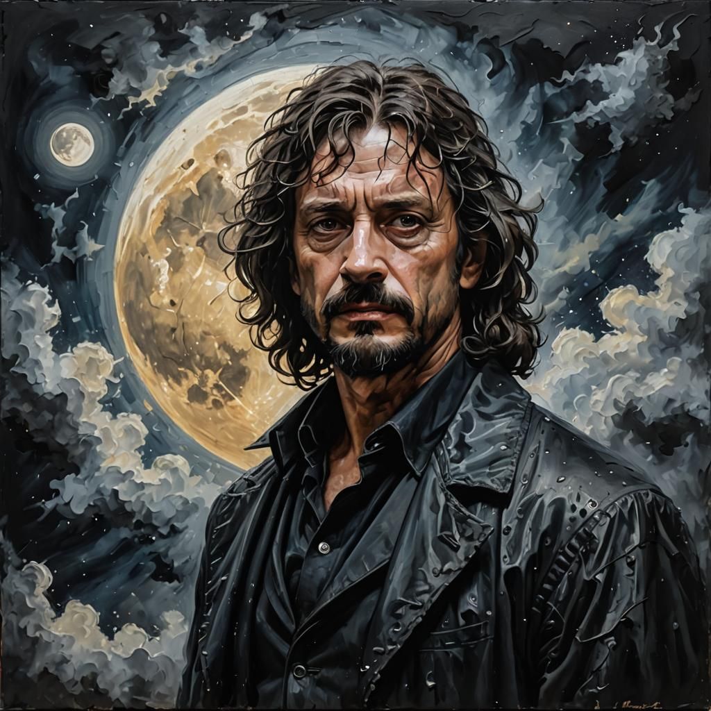 Stern Portrait of Sirius Black as Impasto Oil Painting