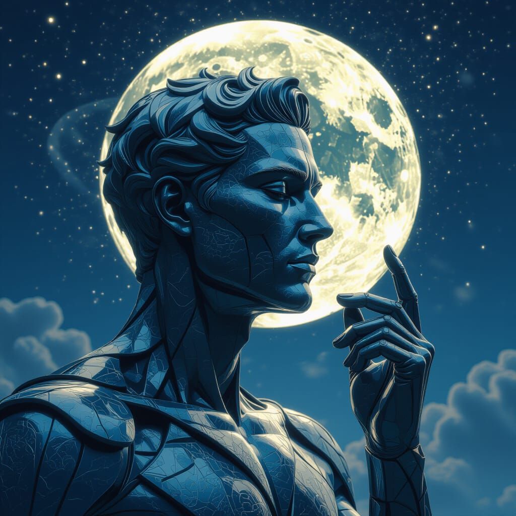 Lunar Figure Spins Earth's Moon Like a Basketball