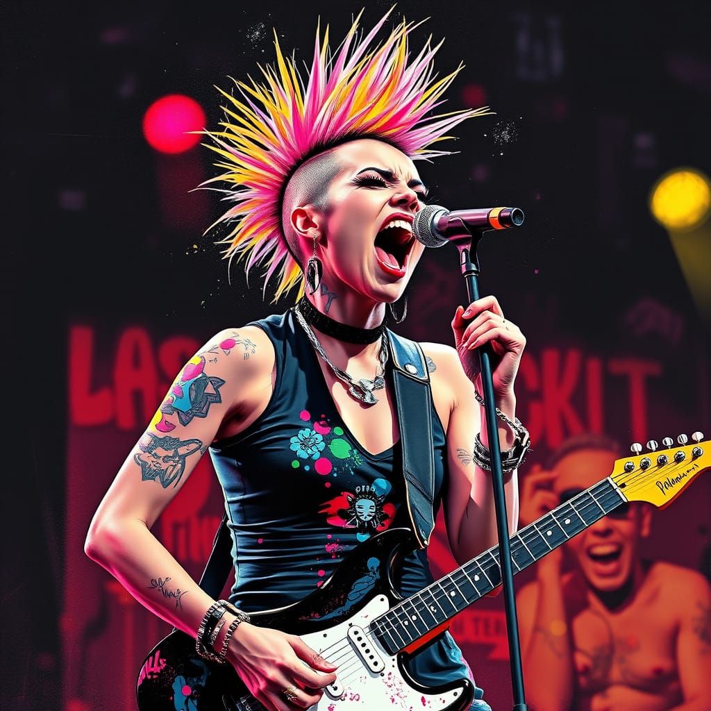 Punk Rock Goddess Shredding on Stage