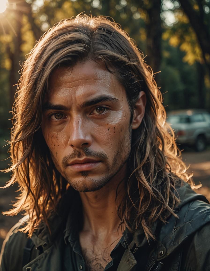 Dramatic Cinematic Portrait with Golden Hour Glow