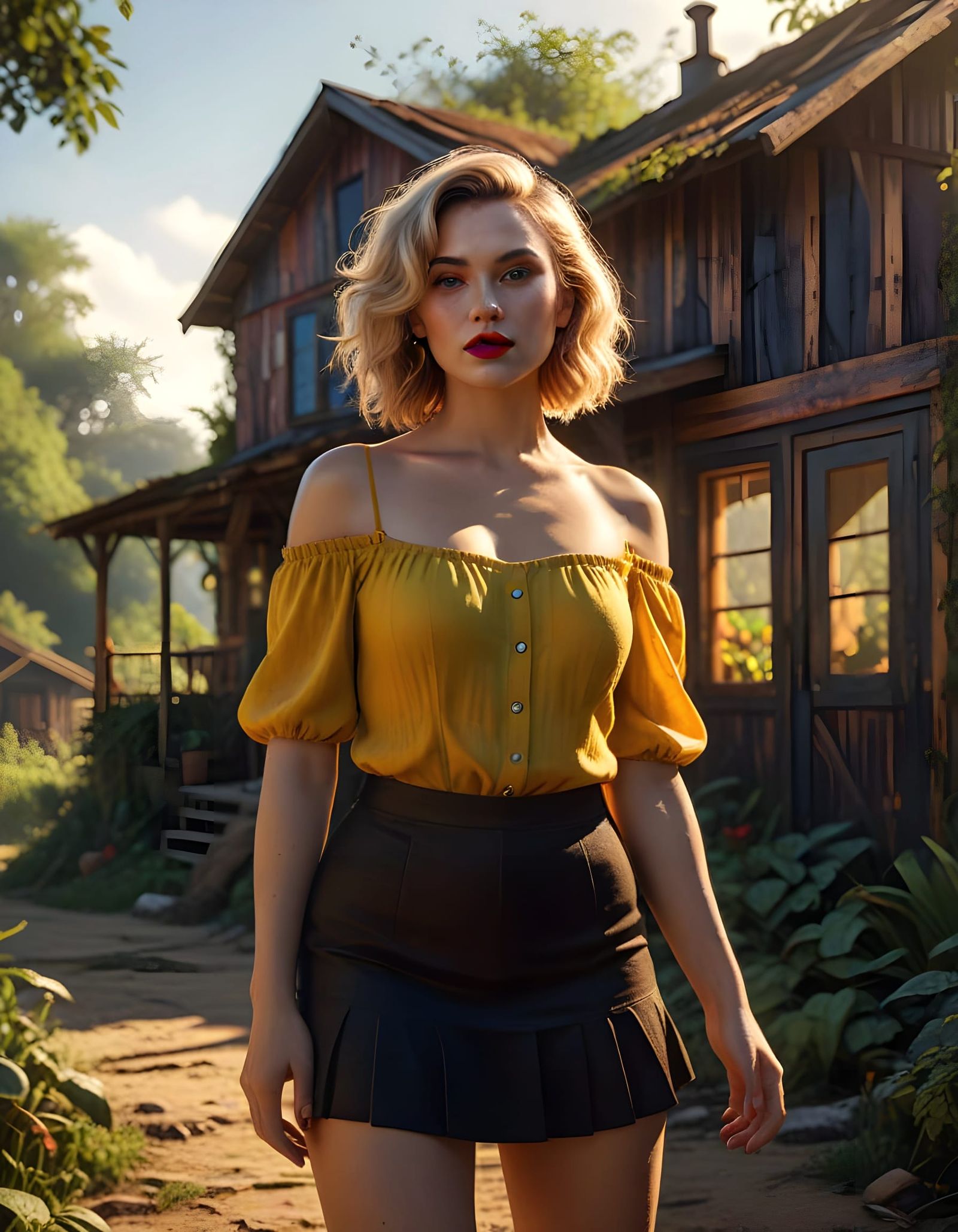 Feminine Goddess in Yellow and Black