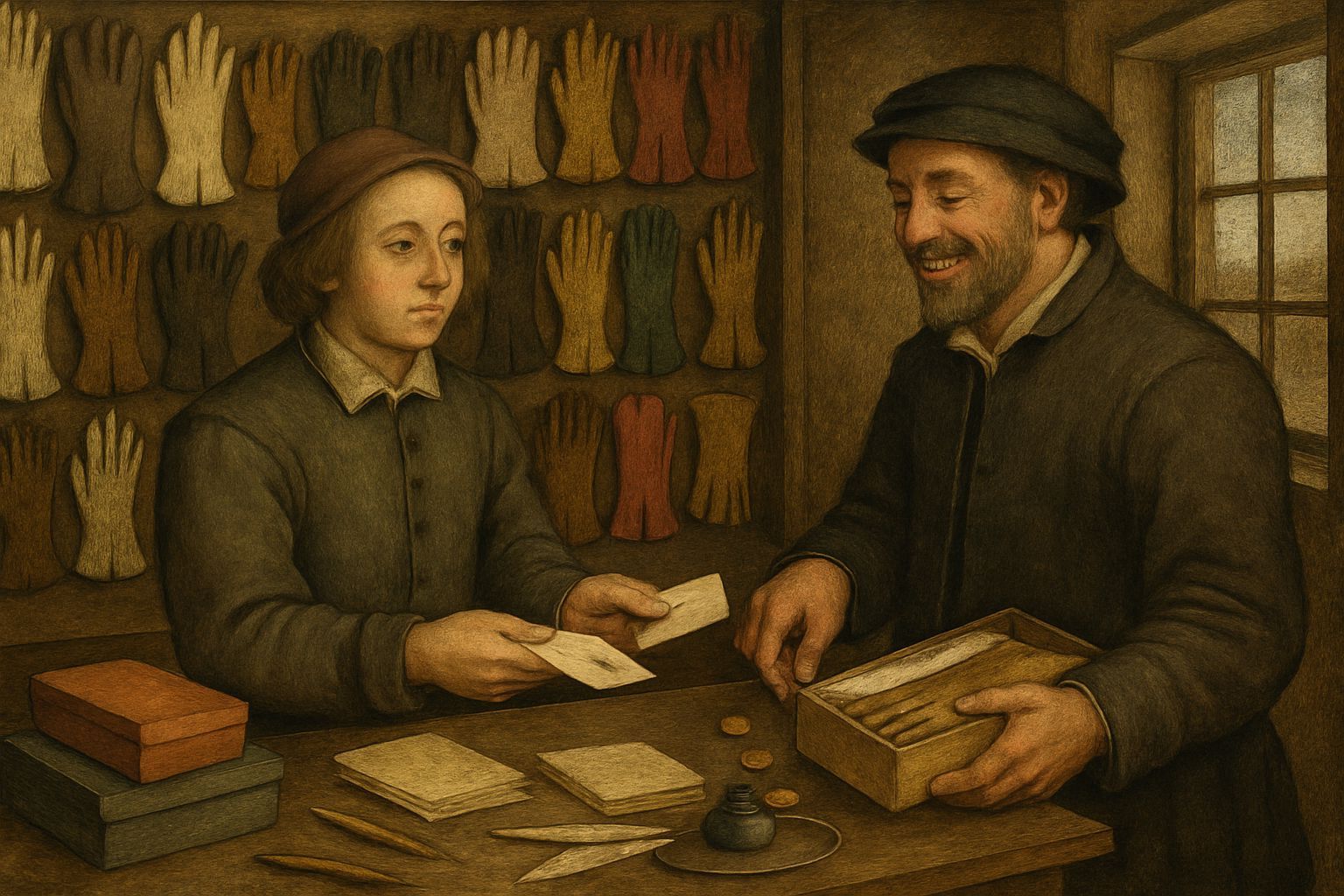 Shakespeare's Glove Shop Scene in Bruegel Style