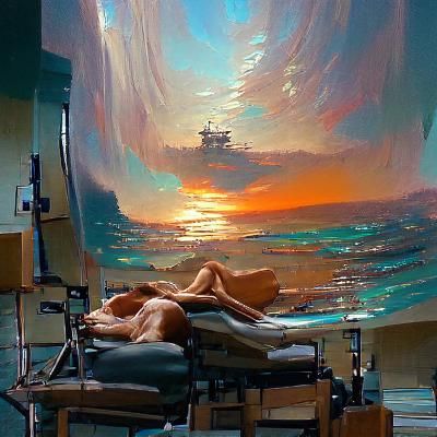 Evocative Therapy Scene as Oil Painting