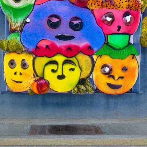 Vibrant Fruit Portraits in Urban Style