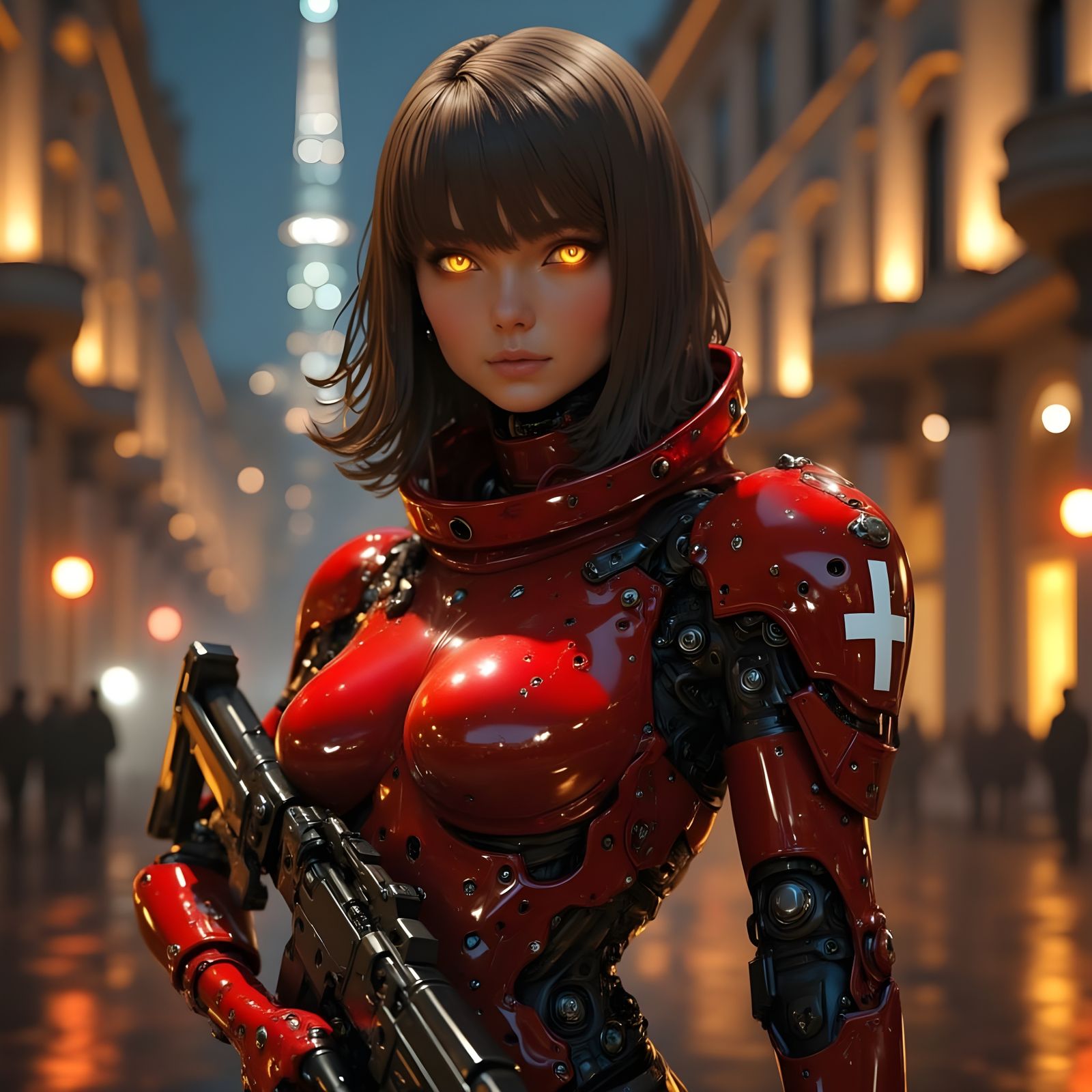 Cyberpunk Nun Defends Vatican in Neo-Futuristic Armor