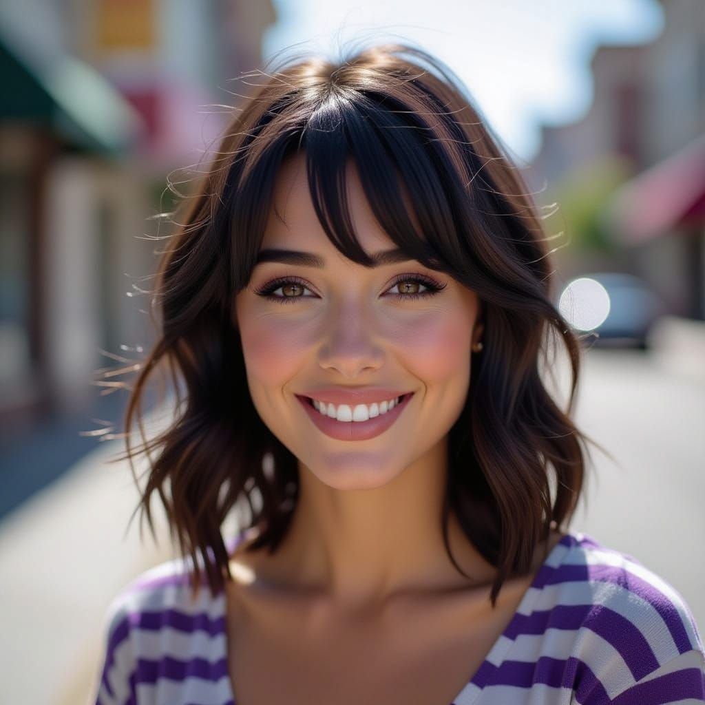 Woman Smiling in Sunlight Cinematic Film Still